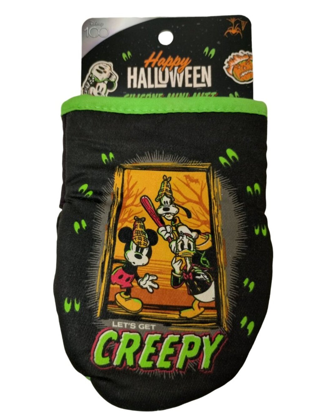 Disney 100 Happy Halloween Silicone Mini Mitt Mickey Donald Goofy NWT